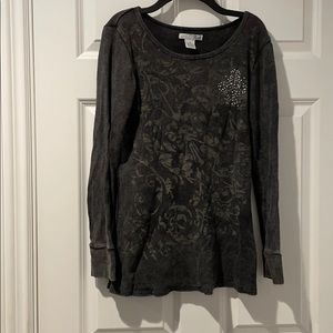 RXB Long Sleeve Embellished Print Thermal Size M